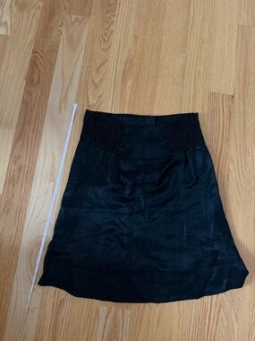 CNC Costume National Black A-Line Skirt with Smocked Waist